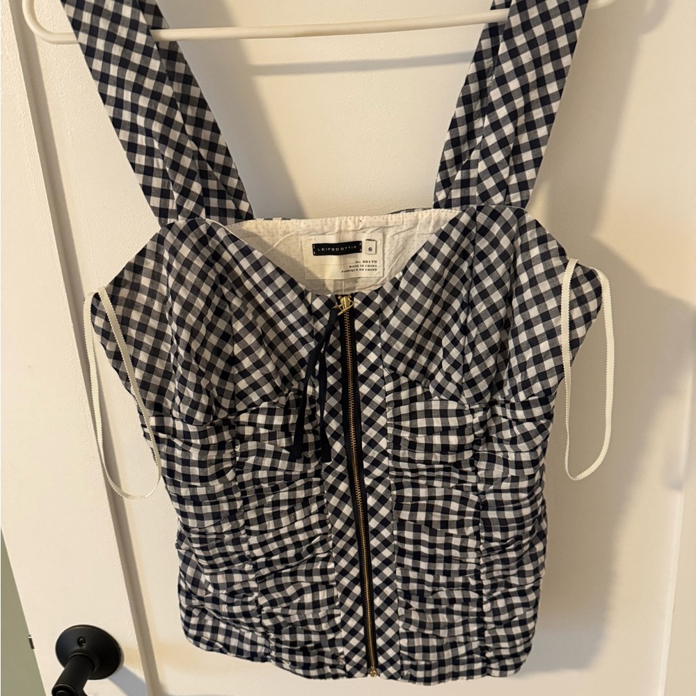 Anthropologie Black and White Checkered Tank Top